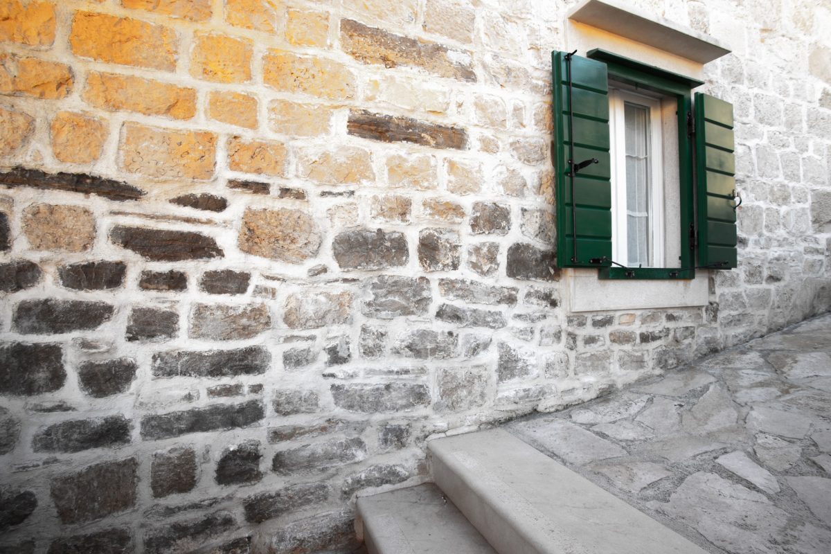 Closer view of the Villa Bonaca a traditional dalmatian stone house